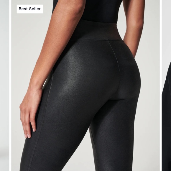 Spanx Faux Leather Leggings in Black - Picture 4 of 11